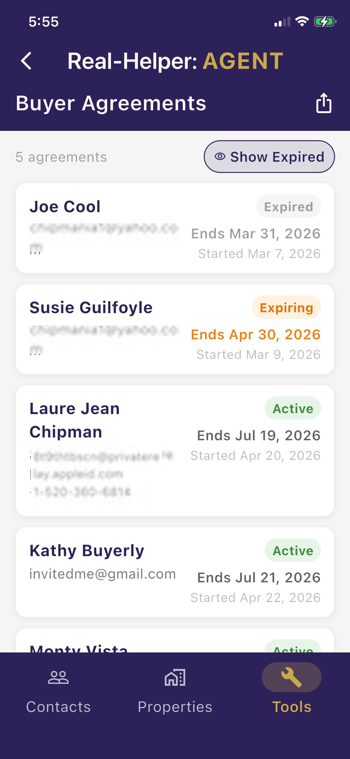 Real-Helper: Agent Agreement Tracking
